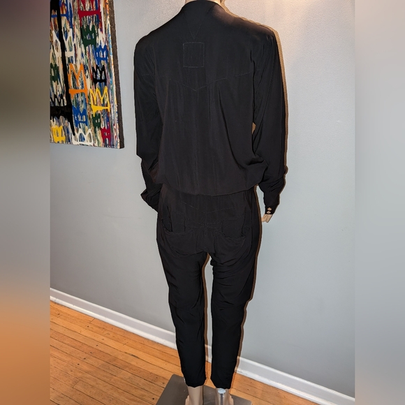 ONE TEASPOON Jumpsuit XS Black with silver snaps up the front. - Picture 3 of 11